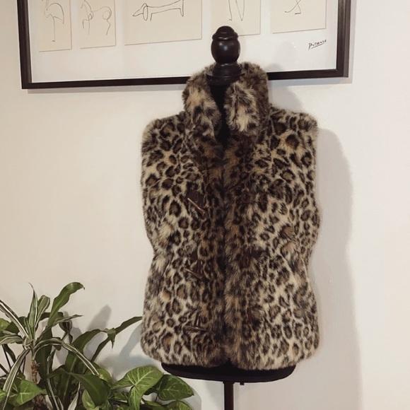 Marco Baxis Faux 🐯Leopard Fur/ Fleece Vest - Picture 3 of 8